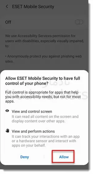 فعال کردن ضد فیشینگ ESET Nod32 برای Android